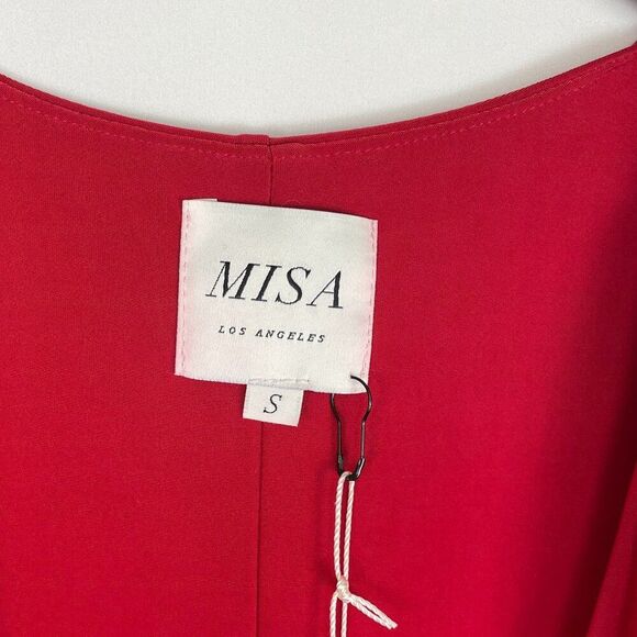 Misa Los Angeles Revolve Irina Wrap Maxi Braided Tie Ruffle Sleeve Dress S - Picture 6 of 8